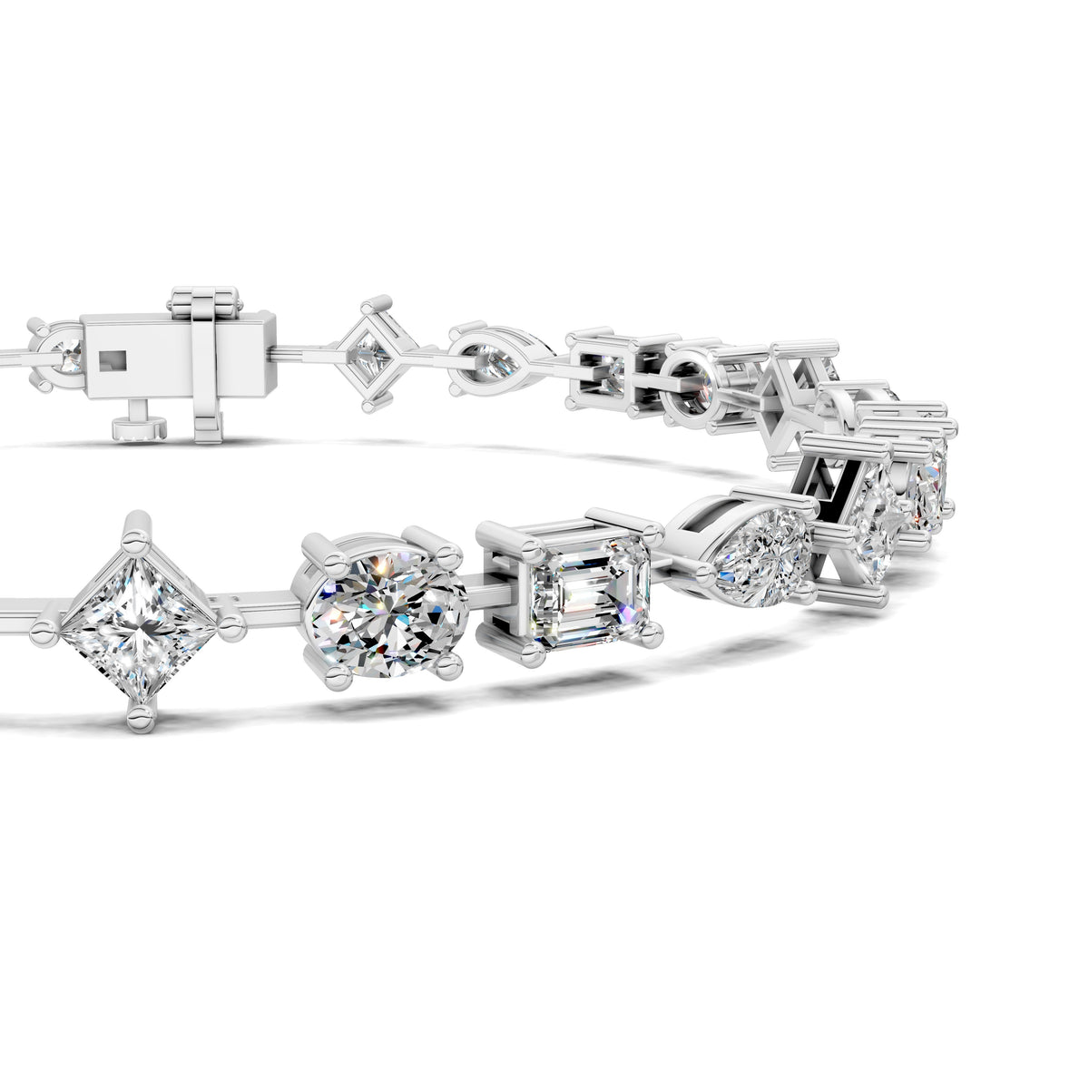 Mixed Fancy Shapes Link Bracelet (5.5 TCW)
