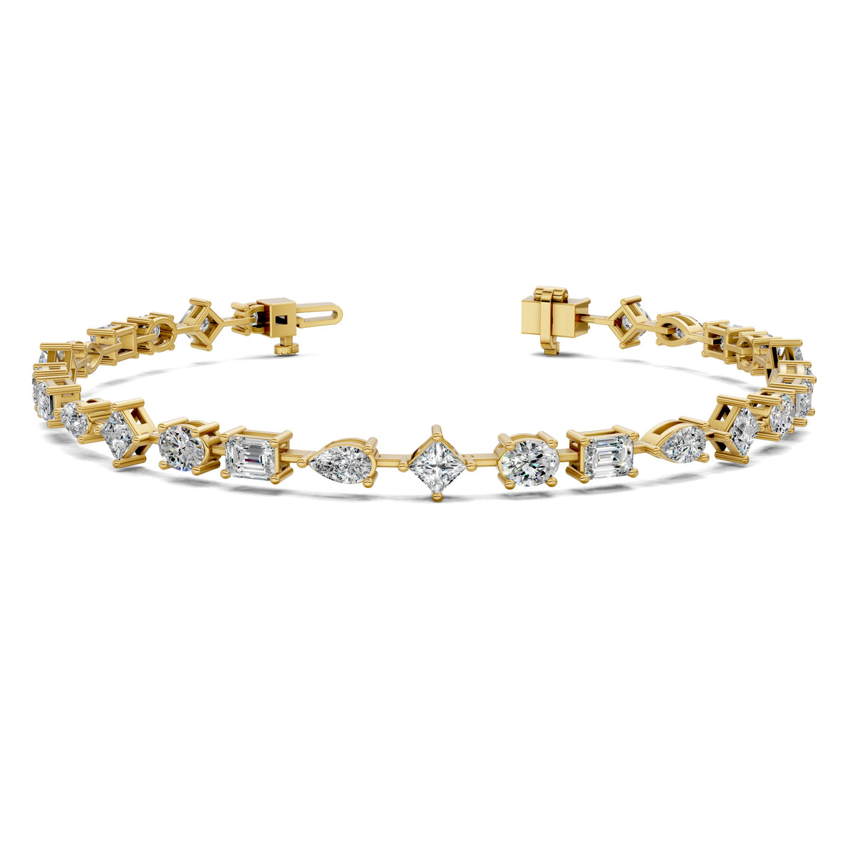 Mixed Fancy Shapes Link Bracelet (5.5 TCW)