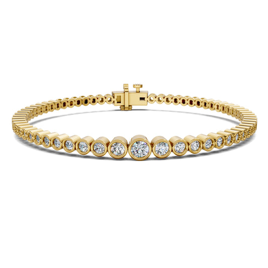 Graduated Bezel Tennis Bracelet (2ct)