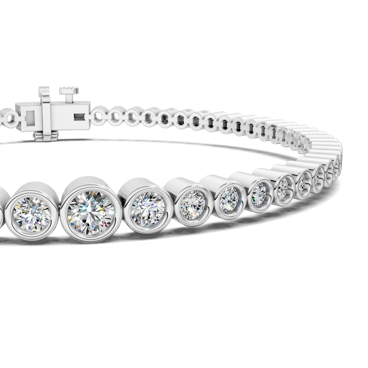 Graduated Bezel Tennis Bracelet (2 TCW)