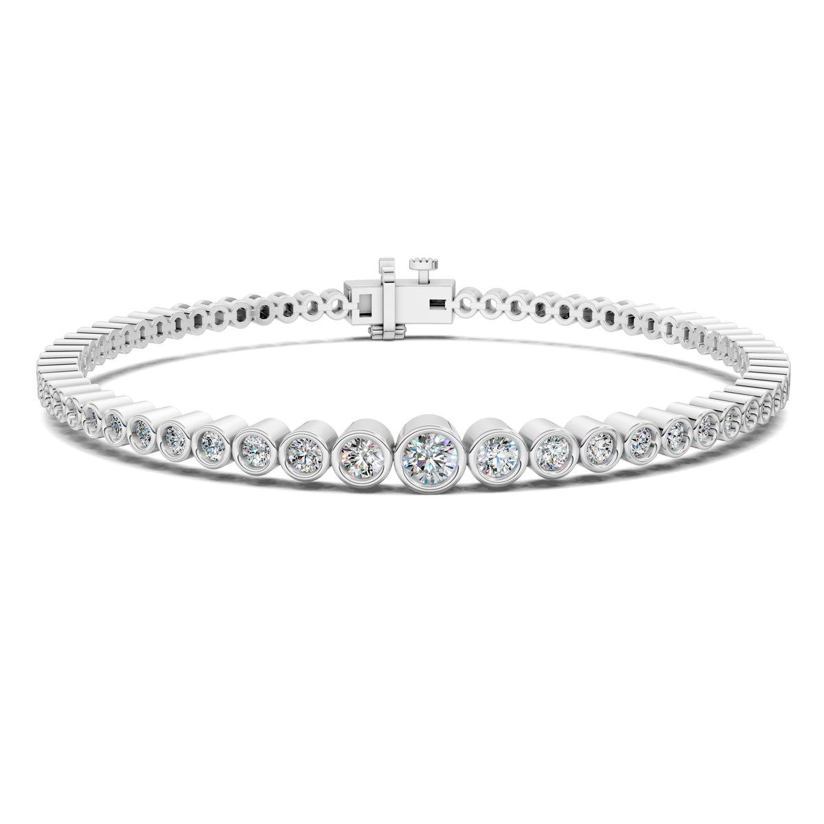 Graduated Bezel Tennis Bracelet (2 TCW)
