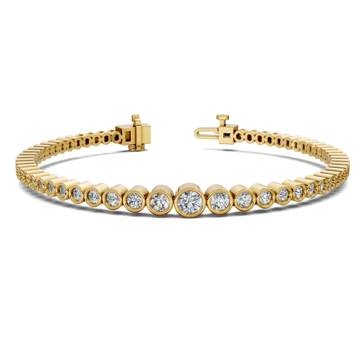 Graduated Bezel Tennis Bracelet (2 TCW)