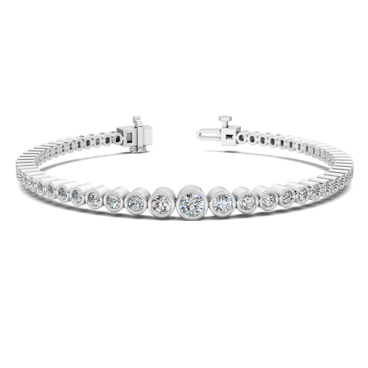 Graduated Bezel Tennis Bracelet (2 TCW)