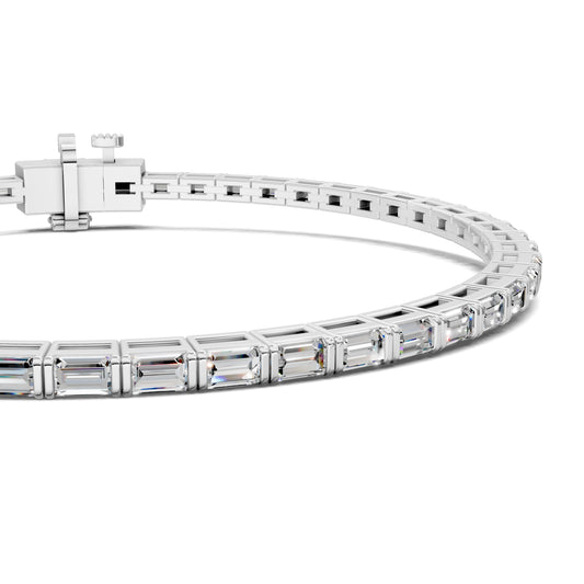3 carat baguette lab grown diamond tennis bracelet in gold by Opes & Co