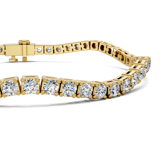 5 carat wave lab grown diamond tennis bracelet in gold by Opes & Co