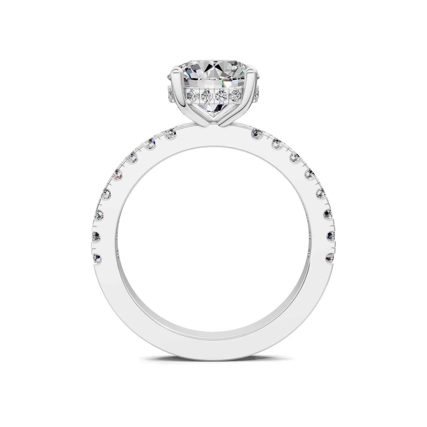 Alexandra Petite Pave and Hidden Halo Engagement Ring