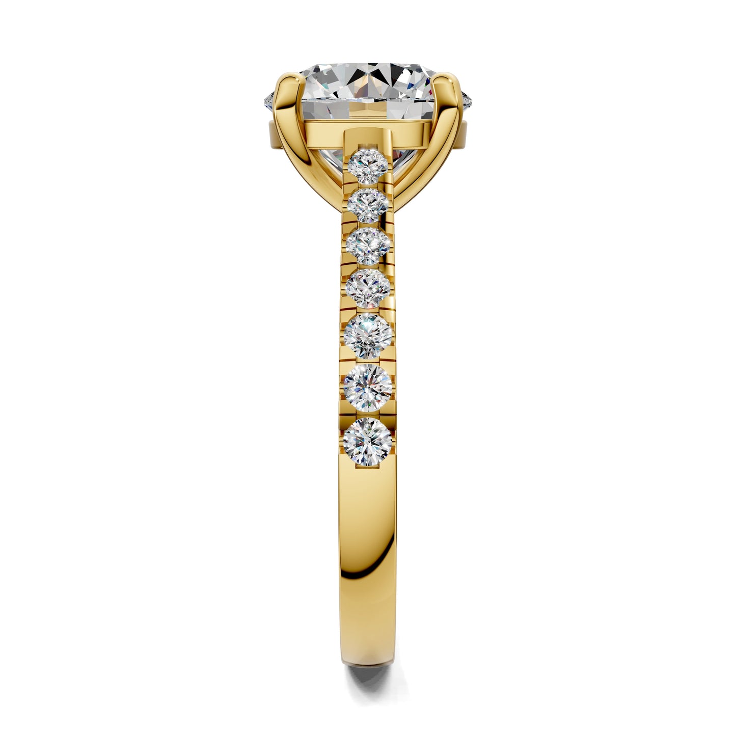 Aurora Pavé Diamond Engagement Ring – 2.5ct Round Lab Grown Diamond