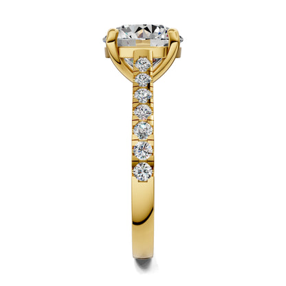 Aurora Pavé Diamond Engagement Ring – 2.5ct Round Lab Grown Diamond