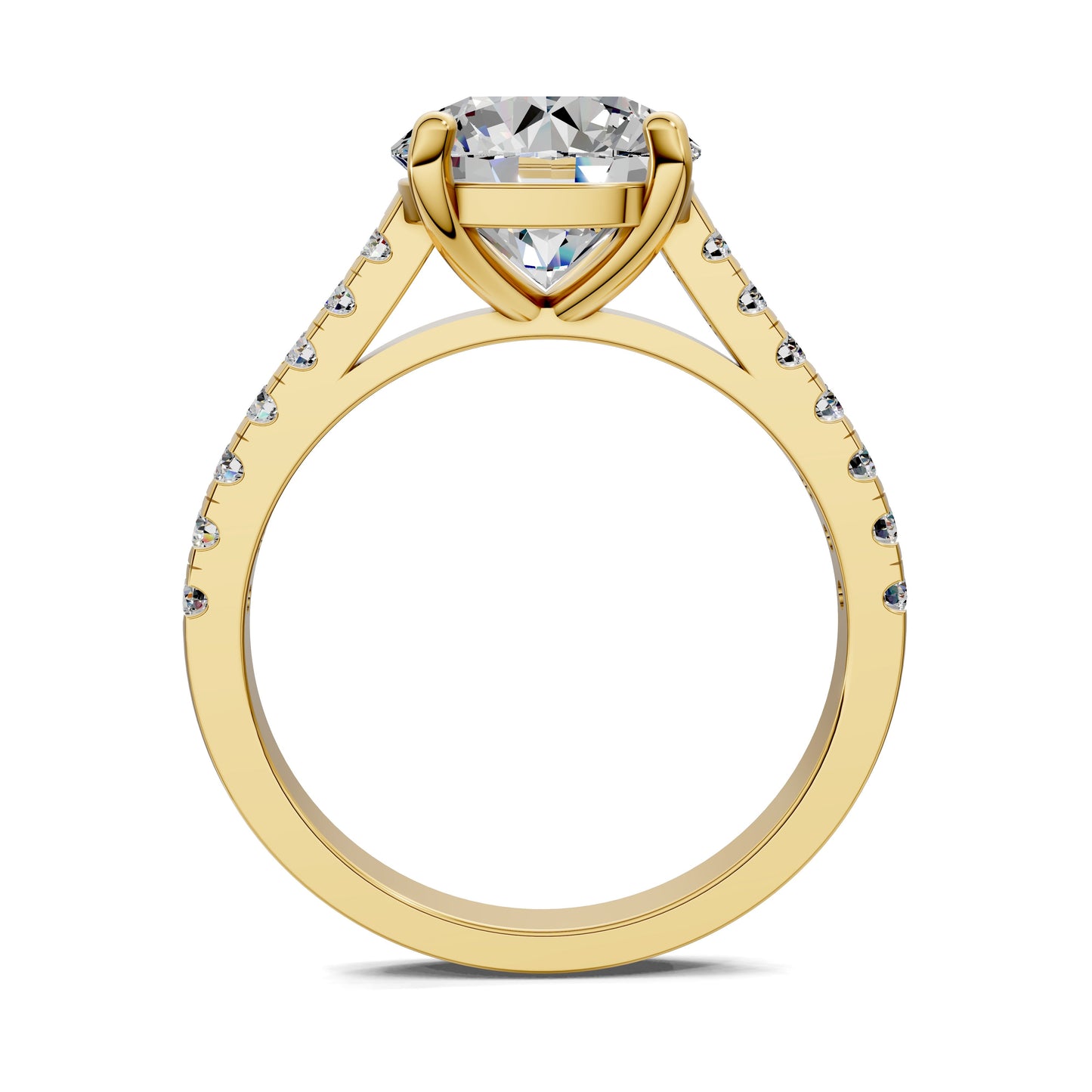 Aurora Pavé Diamond Engagement Ring – 2.5ct Round Lab Grown Diamond