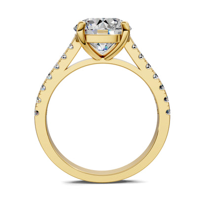 Aurora Pavé Diamond Engagement Ring – 2.5ct Round Lab Grown Diamond