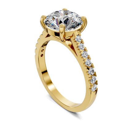 Aurora Pavé Diamond Engagement Ring – 2.5ct Round Lab Grown Diamond