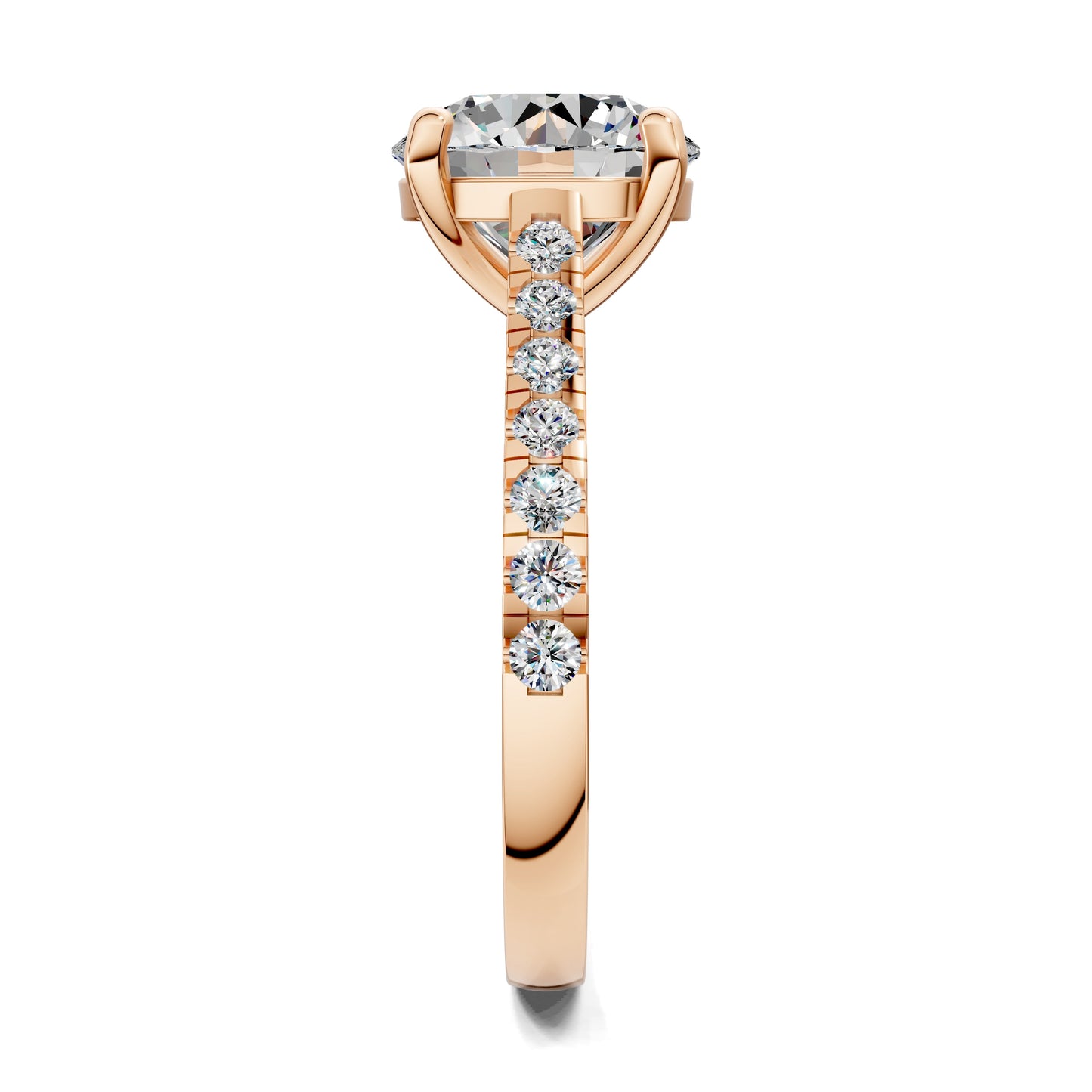 Aurora Pavé Diamond Engagement Ring – 2.5ct Round Lab Grown Diamond