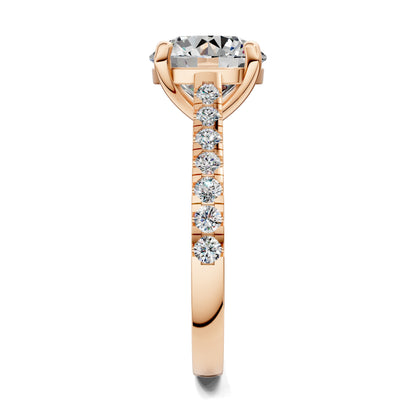 Aurora Pavé Diamond Engagement Ring – 2.5ct Round Lab Grown Diamond