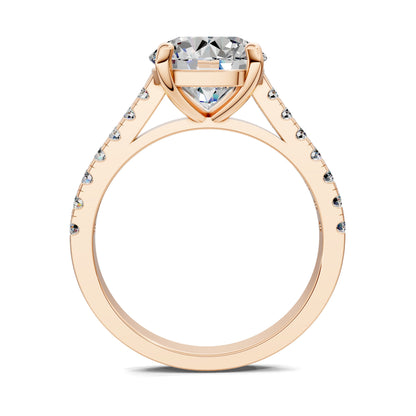 Aurora Pavé Diamond Engagement Ring – 2.5ct Round Lab Grown Diamond