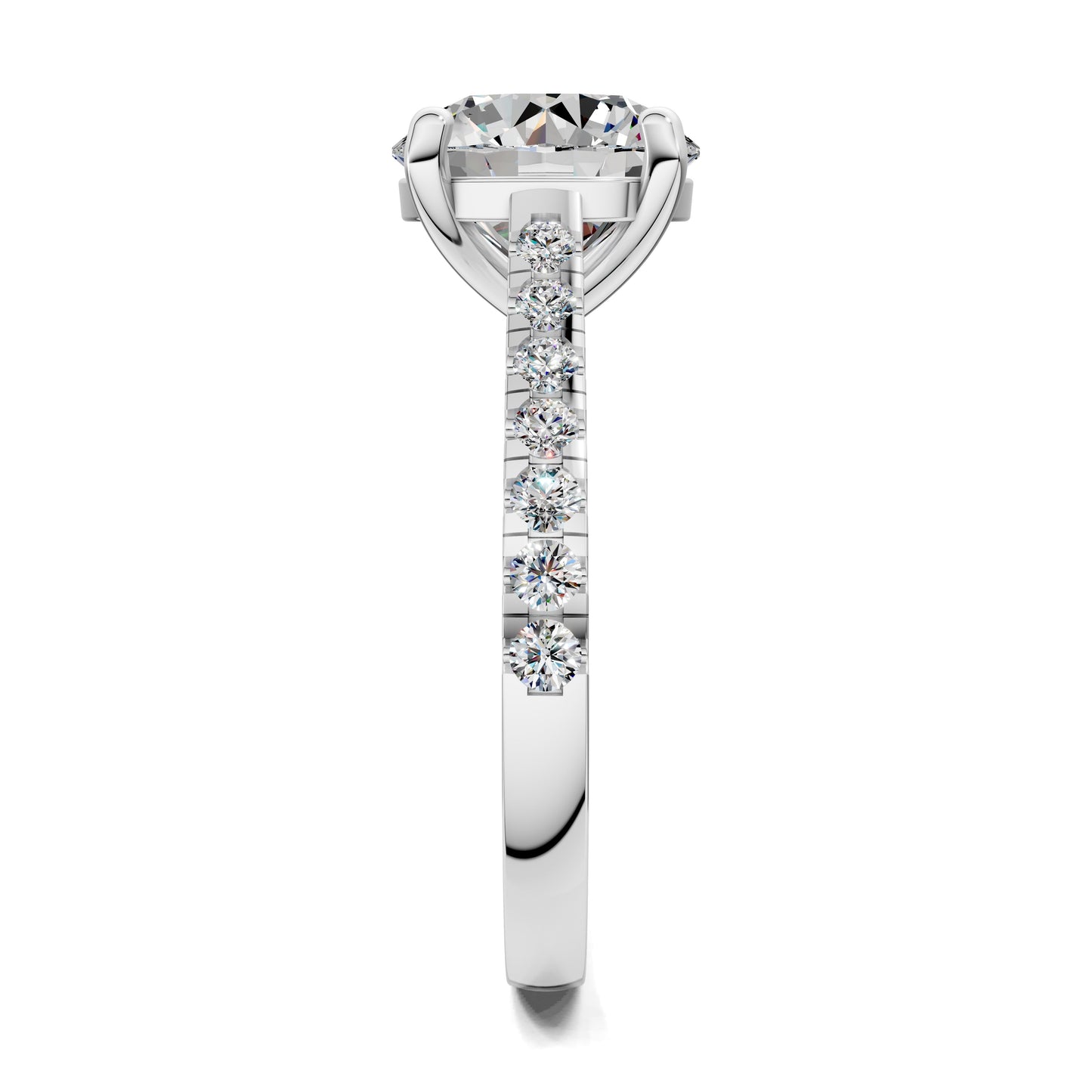 Aurora Pavé Diamond Engagement Ring – 2.5ct Round Lab Grown Diamond