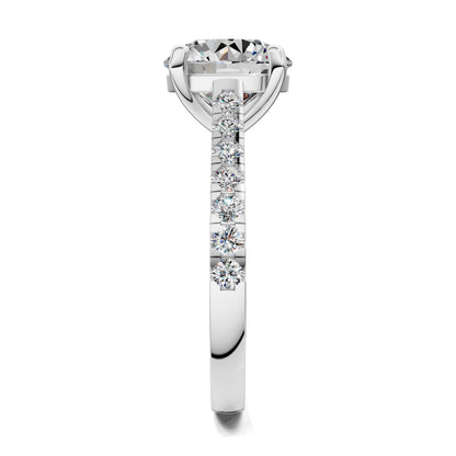 Aurora Pavé Diamond Engagement Ring – 2.5ct Round Lab Grown Diamond