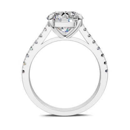 Aurora Pavé Diamond Engagement Ring – 2.5ct Round Lab Grown Diamond