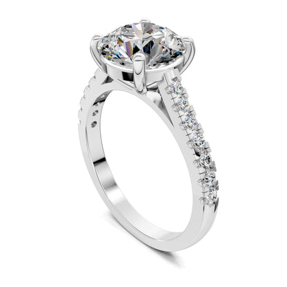 Aurora Pavé Diamond Engagement Ring – 2.5ct Round Lab Grown Diamond