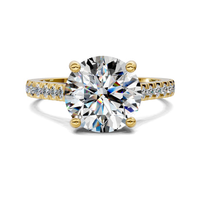 Aurora Pavé Diamond Engagement Ring – 2.5ct Round Lab Grown Diamond