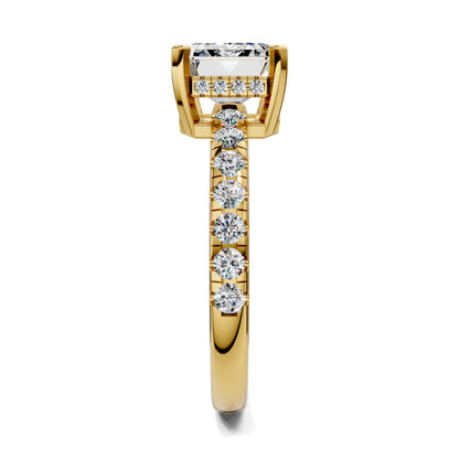 Jessica Pavé Diamond Engagement Ring – 2ct Emerald Lab Grown Diamond