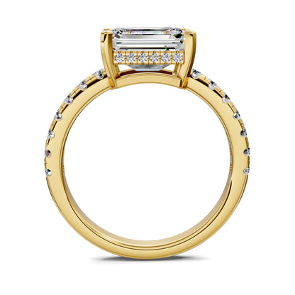 Jessica Pavé Diamond Engagement Ring – 2ct Emerald Lab Grown Diamond