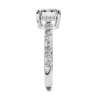 Jessica Pavé Diamond Engagement Ring – 2ct Emerald Lab Grown Diamond