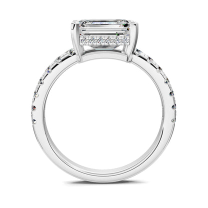 Jessica Pavé Diamond Engagement Ring – 2ct Emerald Lab Grown Diamond