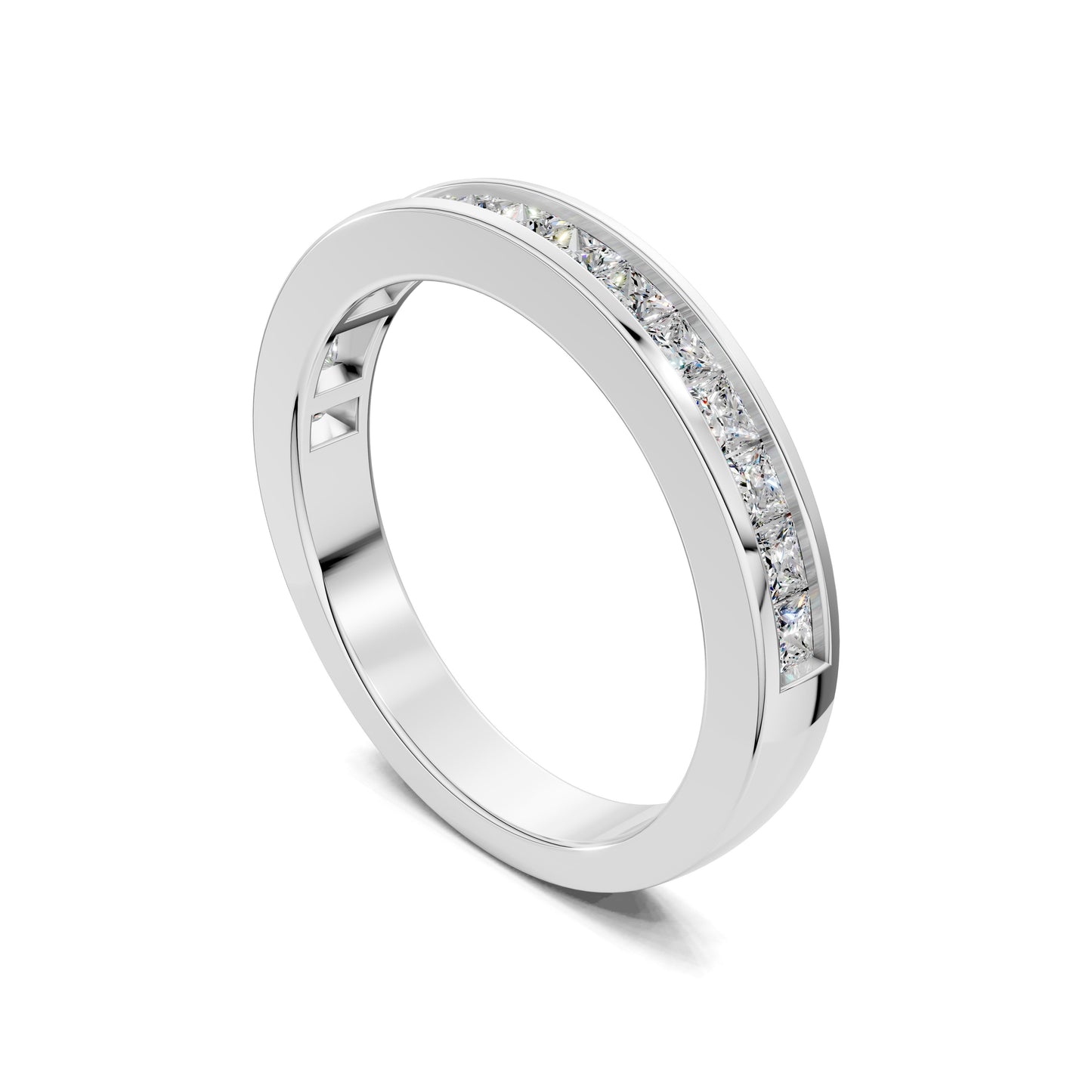 CUSTOM Baguette LAB DIAMOND BAND in White Gold