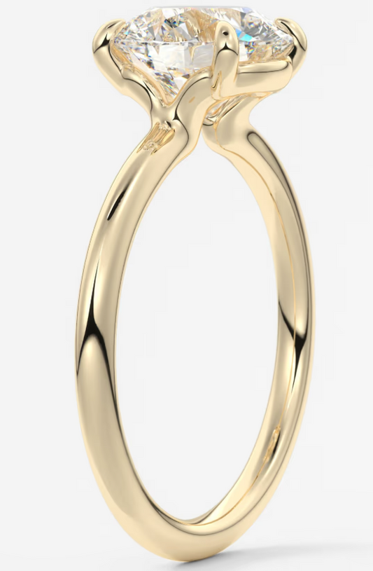 CUSTOM Round 4.07ct E VVS2 LAB DIAMOND Ring in 18K yellow gold