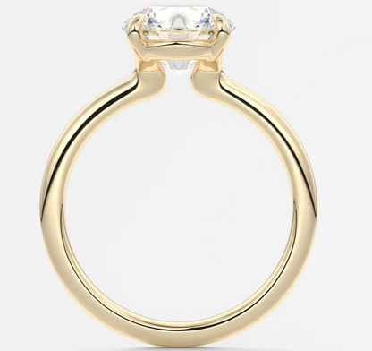 CUSTOM Round 4.07ct E VVS2 LAB DIAMOND Ring in 18K yellow gold