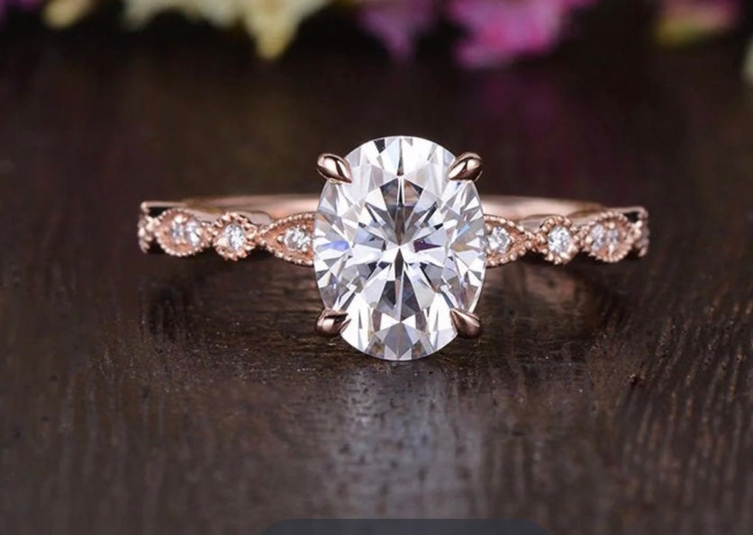 UPGRADE CUSTOM Oval 3.05 F VVS2  LAB DIAMOND Ring