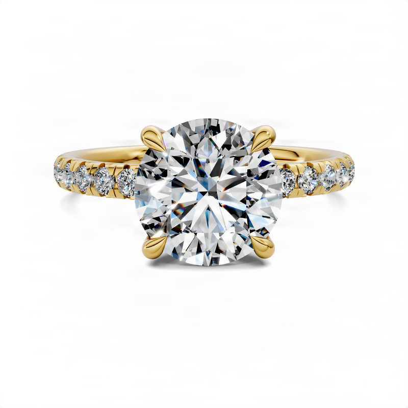 Opes Round Scalloped Pavé Ring