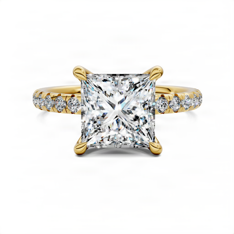 Opes Princess Scalloped Pavé Ring