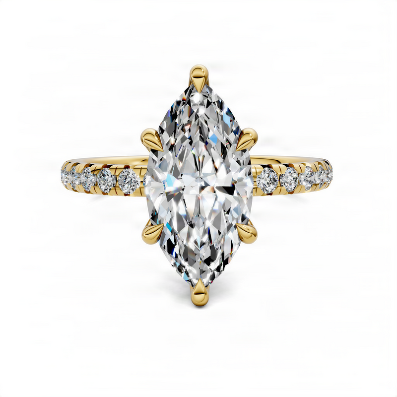 Opes Marquise Scalloped Pavé Ring