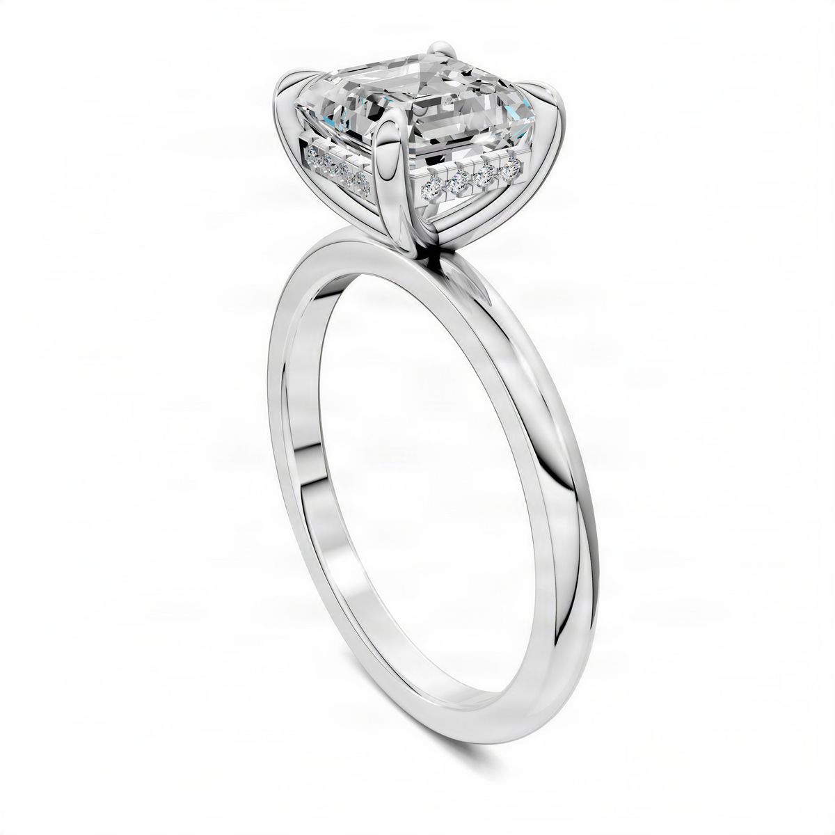 Opes mixed metal ring with clear gemstone in white metal setting