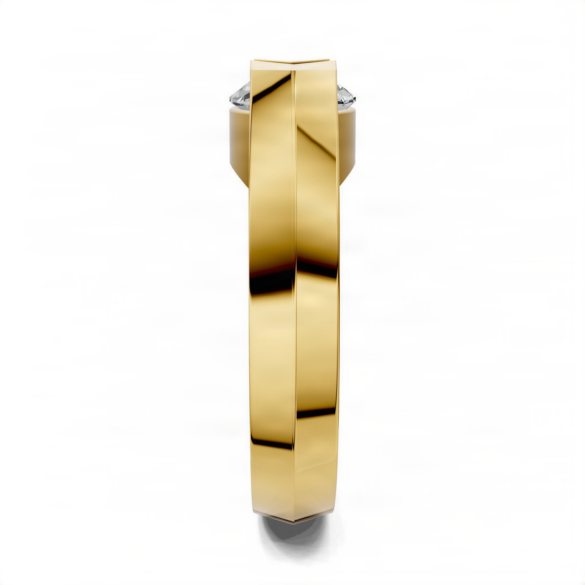 Yellow gold marquise statement ring with marquise-cut gemstone, narrow profile