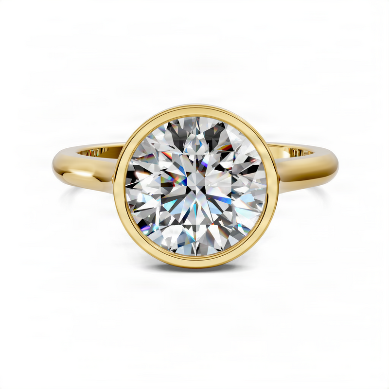 Opes Round Bezel Cathedral Solitaire Ring