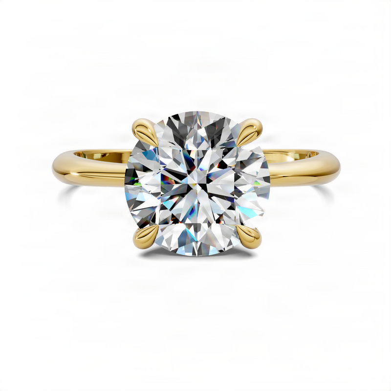 Opes Round Vine Solitaire Ring