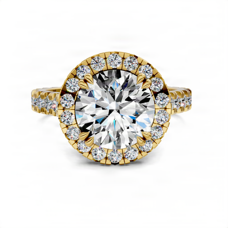 Opes Round Halo Cathedral Ring