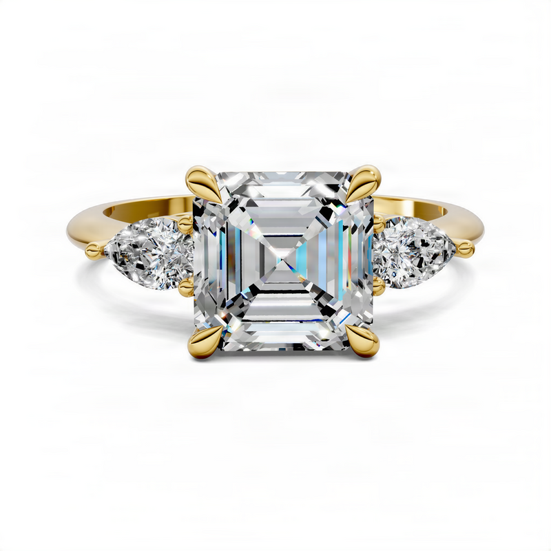 Opes Asscher Three Stone Ring
