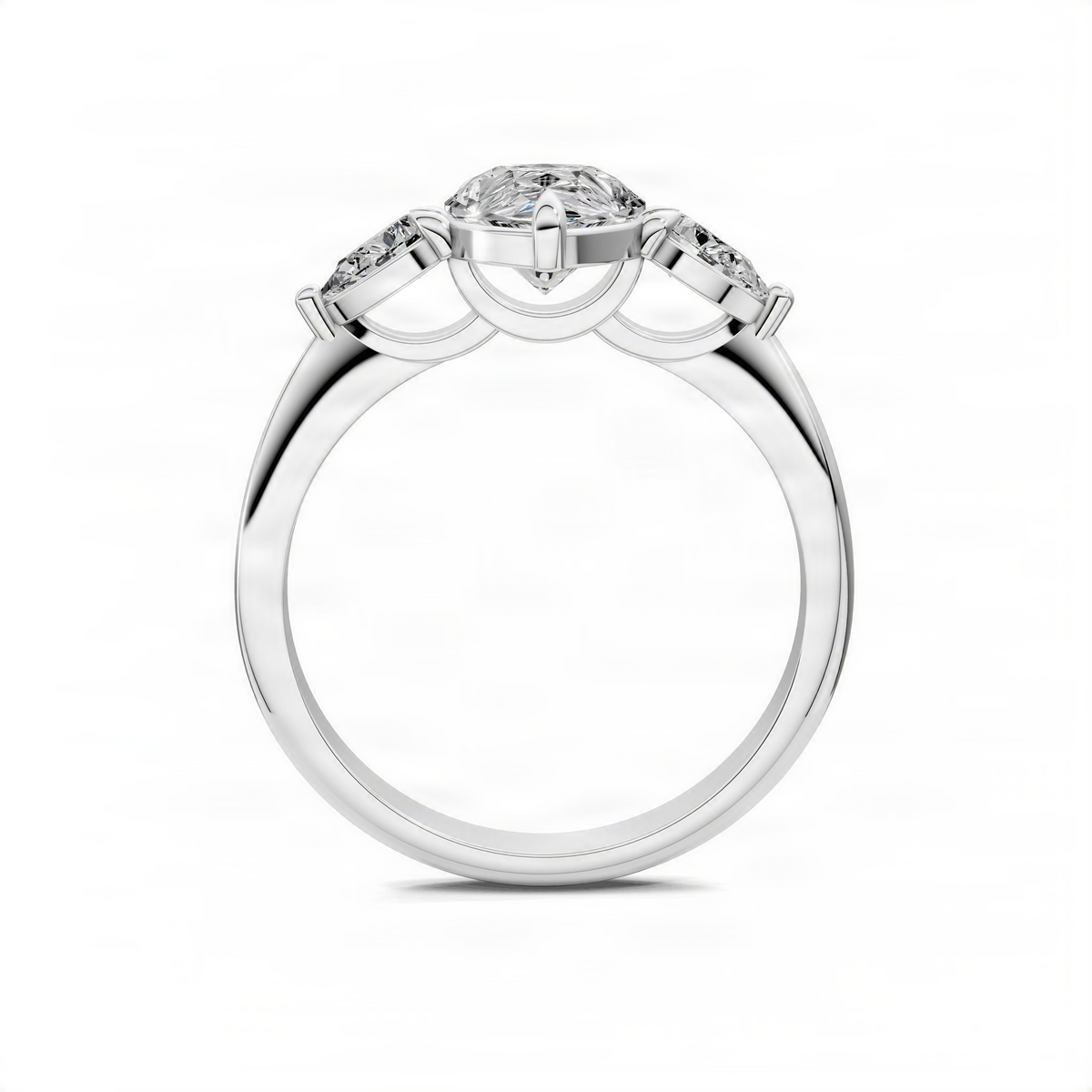 Opes Pear Three Stone Engagement Ring
