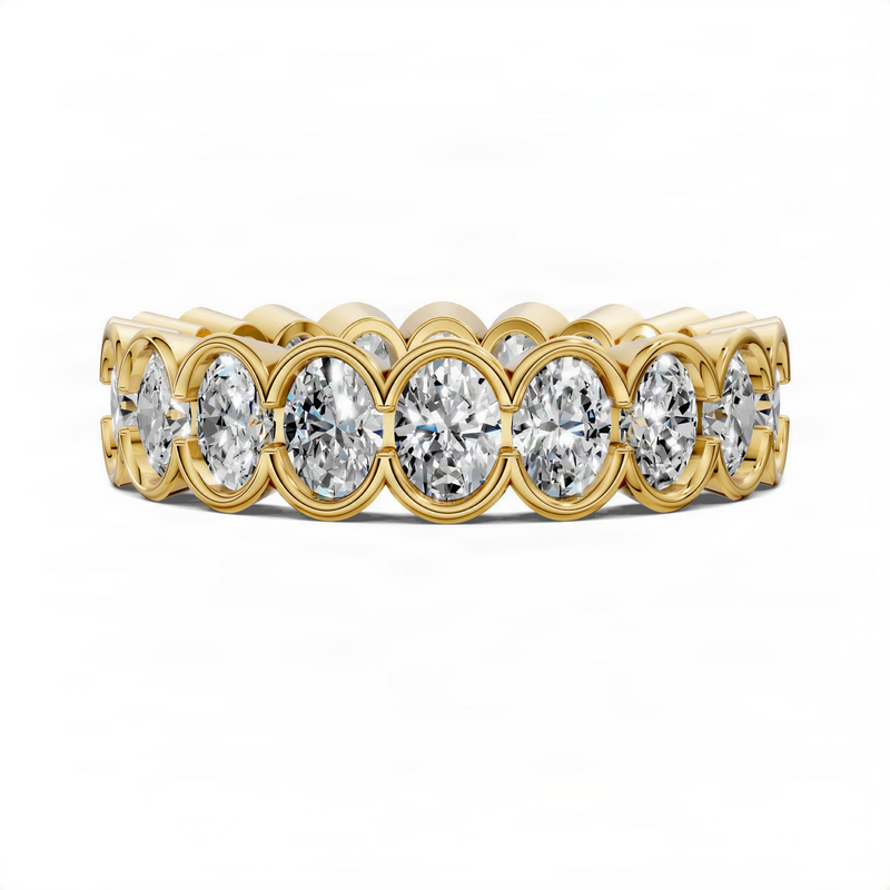 Opes Oval Semi-Bezel Eternity Band