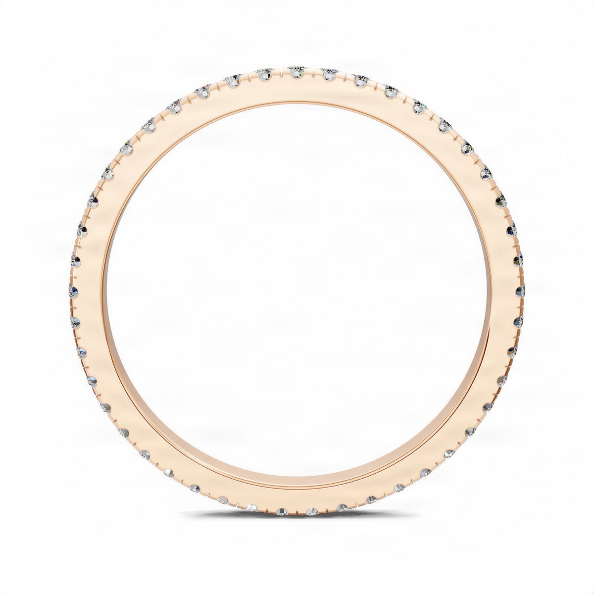 Slim yellow gold eternity band with scalloped pavé-set stones