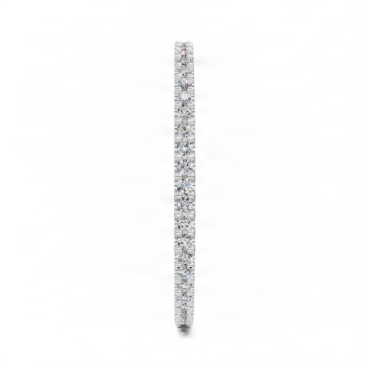 Slim pavé diamond band ring, shown upright