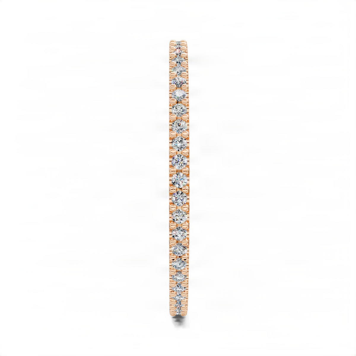 Slim pavé diamond band in rose gold