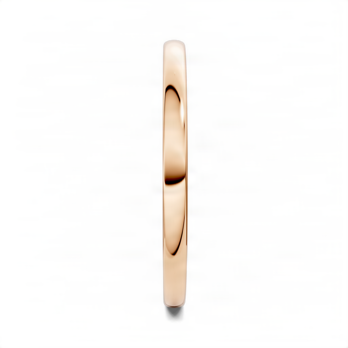 Opes staple stacker ring, slim rose gold band viewed from the side