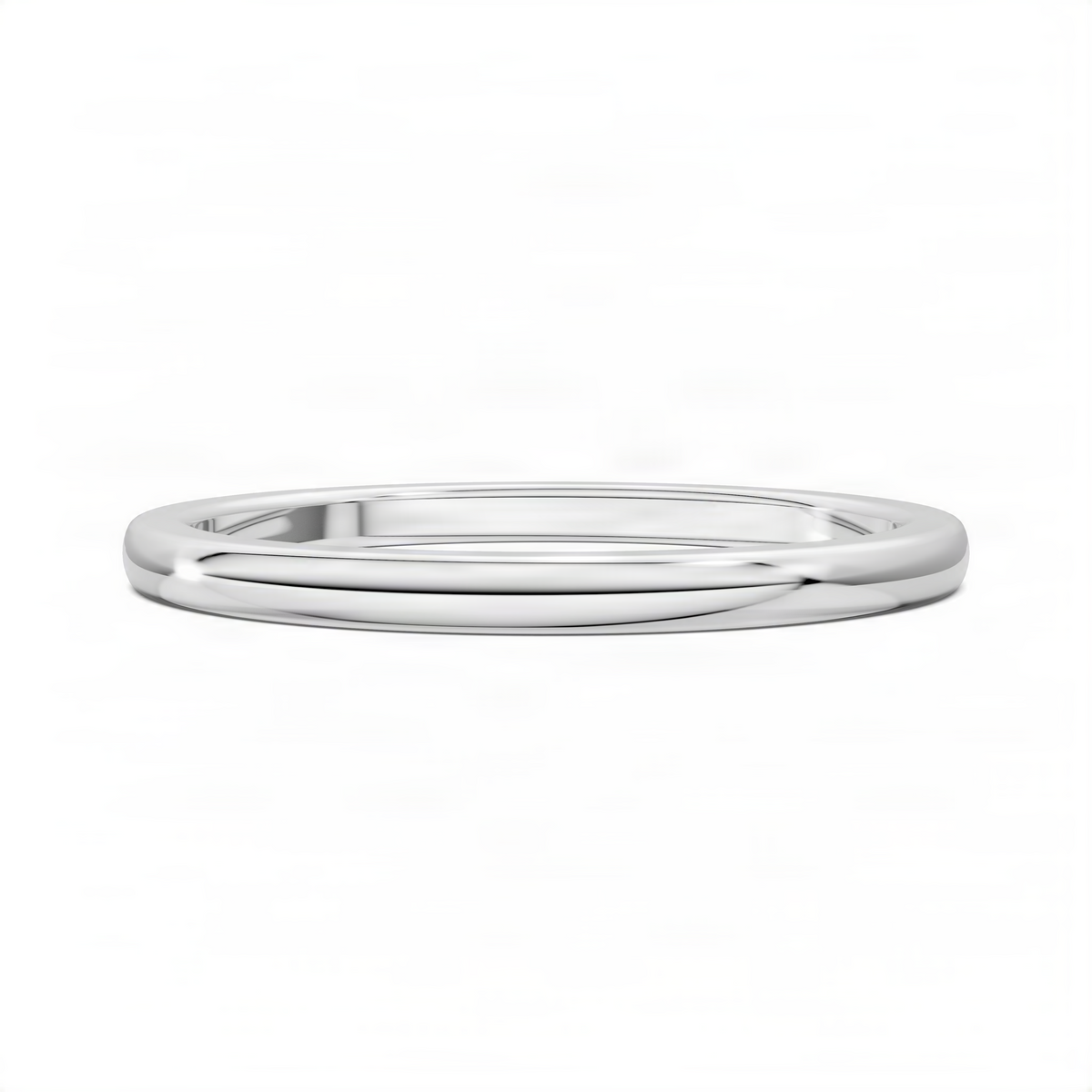 Opes staple stacker ring, slim 14k white gold band with polished inner groove