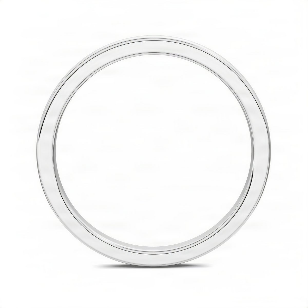 Opes staple stacker ring, slim white gold band with smooth circular profile
