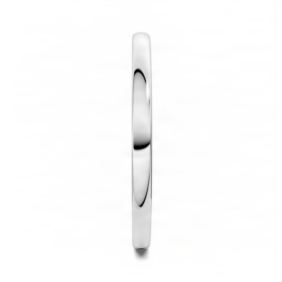 White gold staple stacker ring with open oval center detail