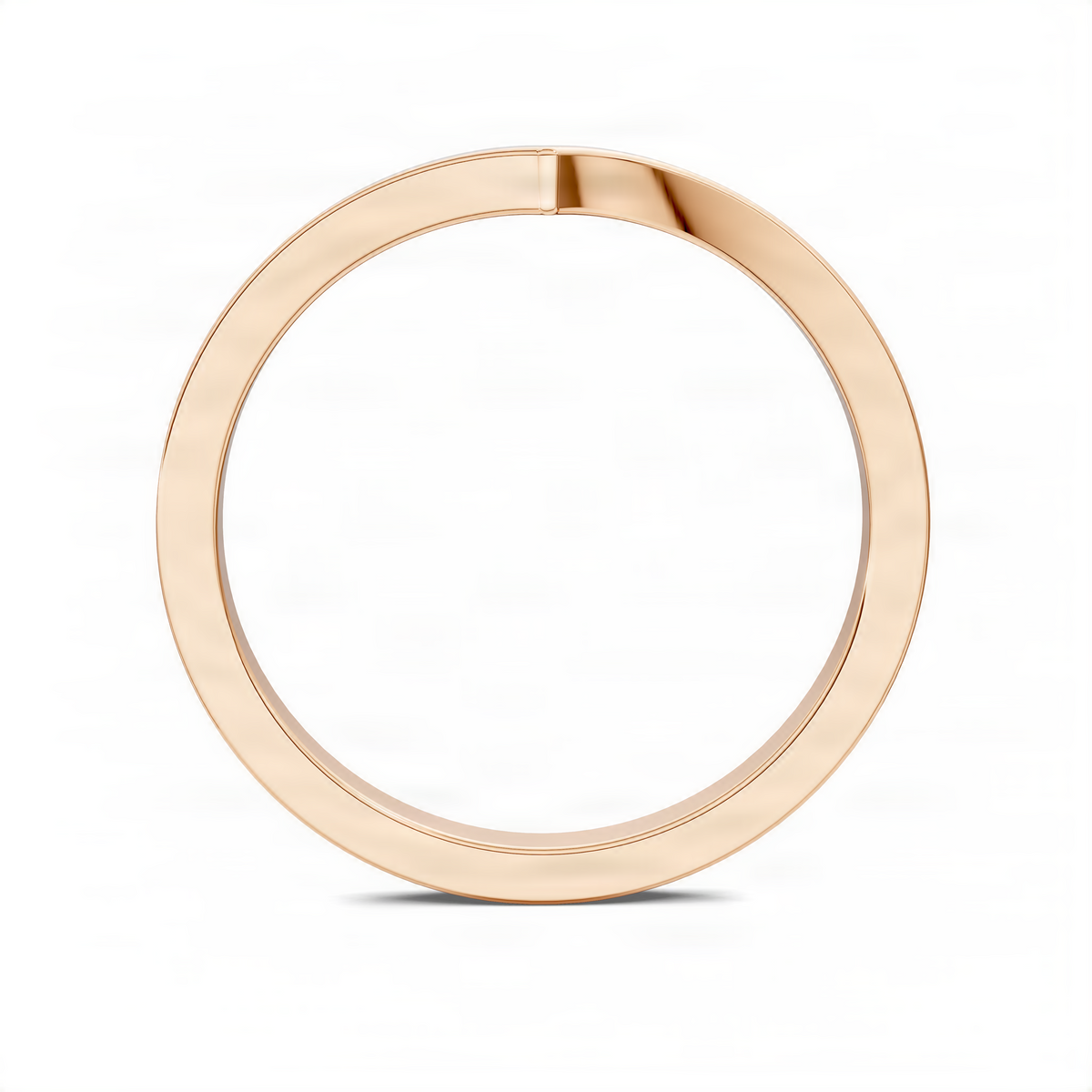 Gold wishbone ring band with smooth rounded profile